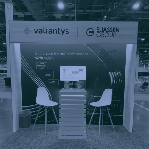 Valiantys and Eliassen Group booth at Atlassian Team '22 in Las Vegas.
